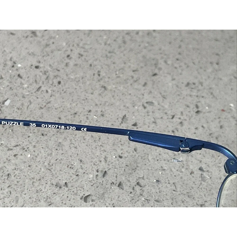 PUZZLE Eyeglasses Frames ONLY 35 01X0718-120 40-19-120 Blue Full Rim Round